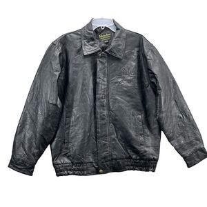 VTG Roberto Amee 100% Leather Bomber Men's Large Patchwork Moto 90s Grunge Biker